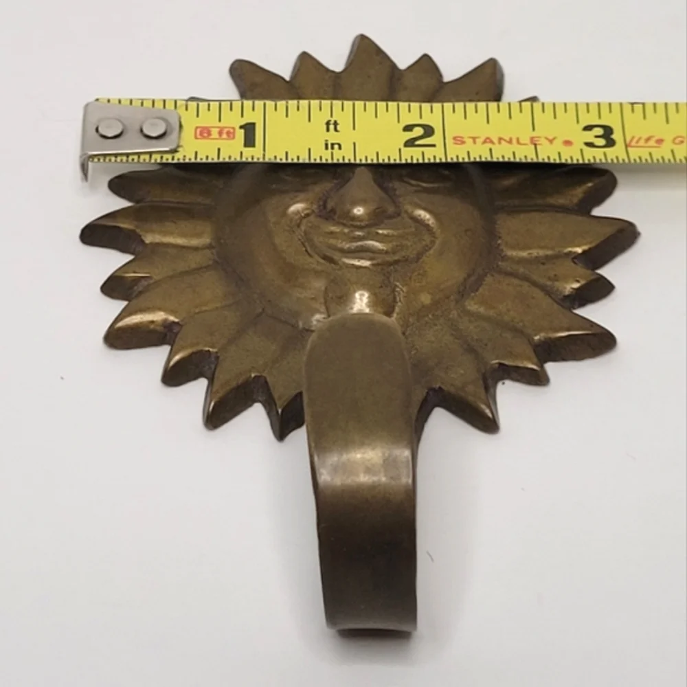 Sun Face Brass Vintage Wall Hook